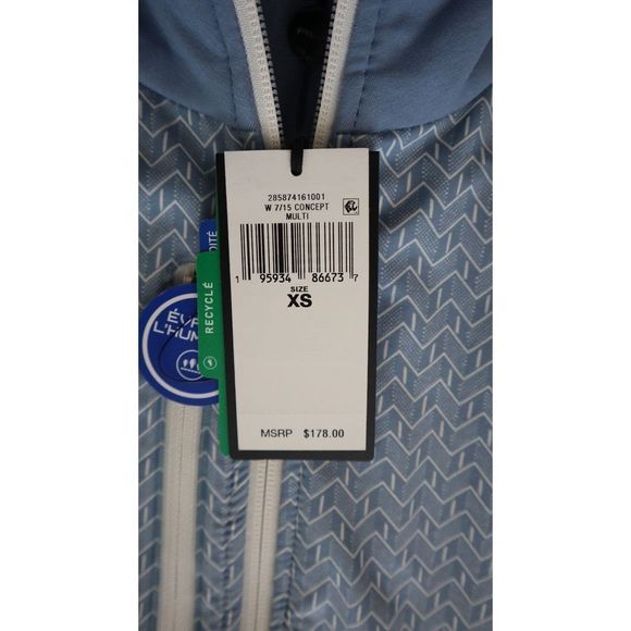 RLX x Ralph Lauren Women's Sz XS Blue Chevron Print RLX Full Zip Vest $178 - Picture 10 of 13